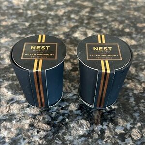NEST FRAGRANCES AFTER MIDNIGHT TWO O'CLOCK .95 OZ MINI CANDLE LOT OF 2 NWT